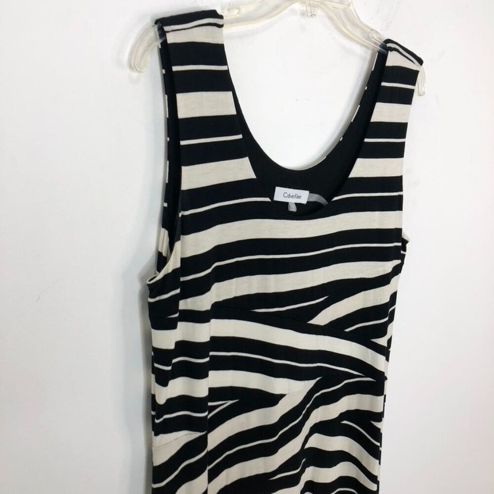 Calvin Klein Womens Maxi Sheath Dress Black & White Striped Size XL - Picture 5 of 13
